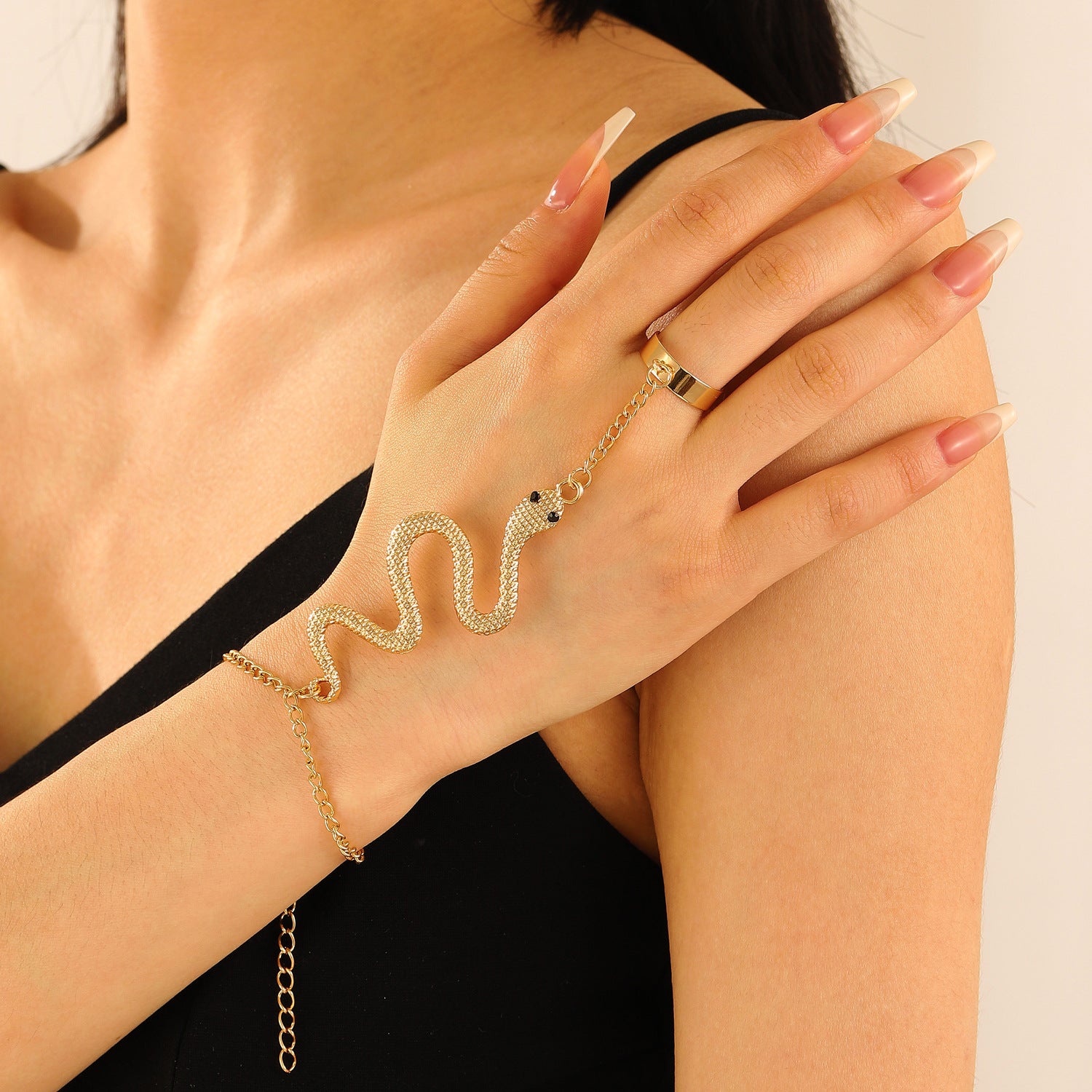 Wholesale Halloween Jewelry Niche Elegant Snake Spider Chain Ring Bracelet